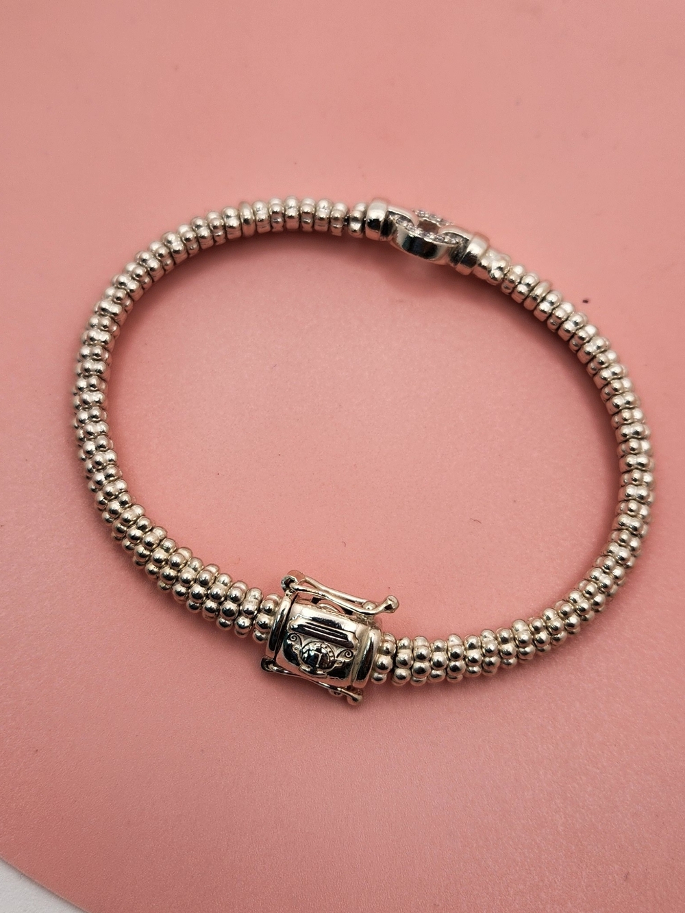 LAGOS Signature Caviar Sterling Silver 925 Beaded Bracelet 925 Box Clasp 12.9g